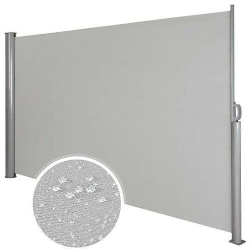 Helloshop26 Auvent store latéral brise-vue abri soleil aluminium rétractable 160 x 300 cm gris 08_0000529