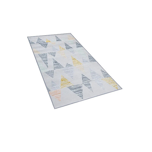 Beliani Tapis 150 x 80 cm gris et jaune YAYLA