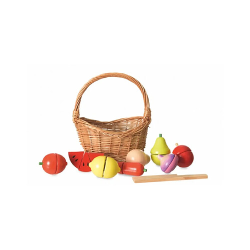 Egmont Toys Set de fruits et legumes en bois dans son panier