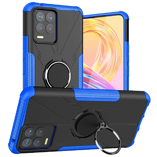 Coque en TPU anti-chocs avec béquille pour votre Realme 8/8 Pro - bleu