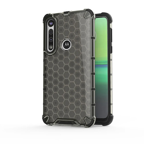 Wewoo Coque Pour Motorola Moto G8 Plus Shockproof Honeycomb PC + TPU Case Grey