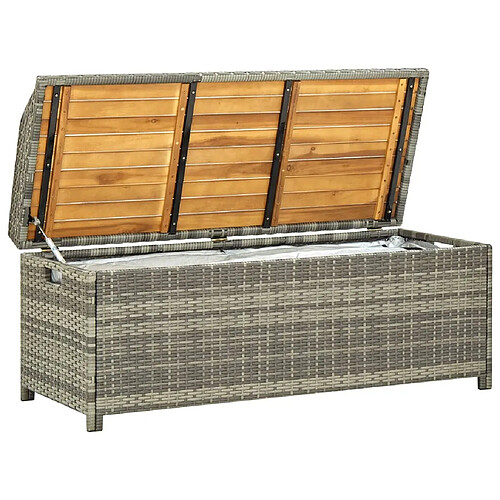 Maison Chic Banc de rangement | Meuble de rangement d'Entrée | Coffres d'Intérieur de jardin 120 cm Résine tressée Gris -MN56810