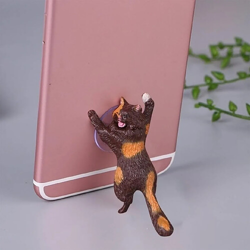 Wewoo Support à smartphone pour chat mignon60 PCS Sucker Design Marron orange