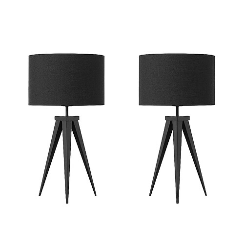 Beliani Lot de 2 lampes à poser noir STILETTO