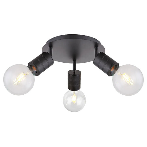 Globo Lighting Spot plafonnier design métal Hermine - 3 Ampoules - Noir