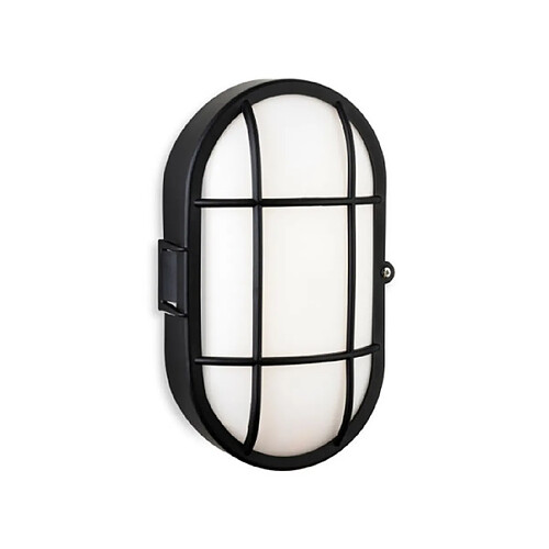 Luminaire Center Lampe sur pied extérieur Lewis Noir avec diffuseur en polycarbonate blanc