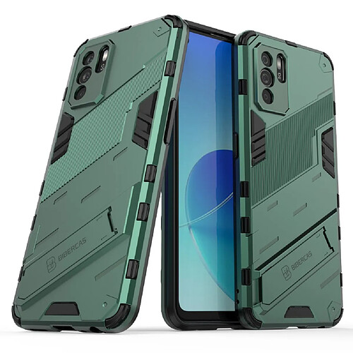 Coque en TPU antichoc avec béquille vert pour votre OPPO Reno6 Z