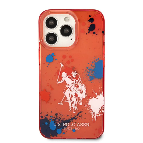 Us Polo U.S Polo Coque de Protection pour iPhone 14 Pro Double Horse Rouge