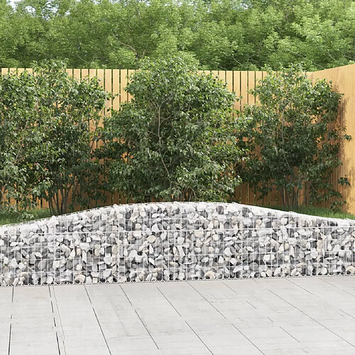 vidaXL Paniers à gabions arqués 10 pcs 400x30x40/60 cm Fer galvanisé