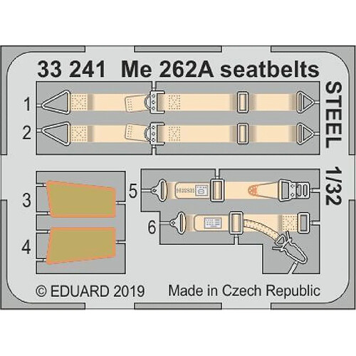 Me 262A seatbelts STEEL f. Revell - 1:32e - Eduard Accessories