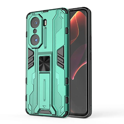 Coque en TPU antichoc avec béquille vert pour votre Honor 60 Pro