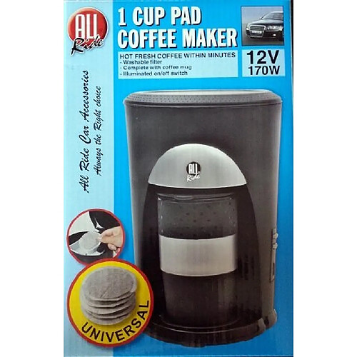 All Ride Cafetière 1 tasse dosettes universelles 12 V 170 W