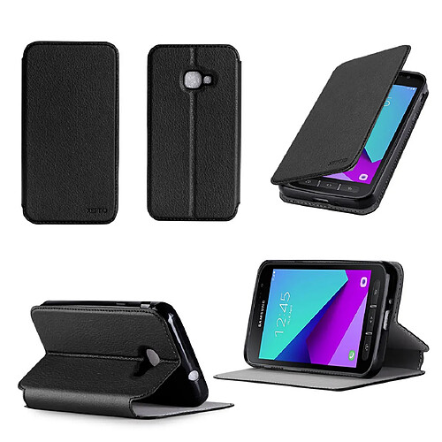 Xeptio Etui Samsung Galaxy Xcover 4 4G noir avec stand - Housse coque de protection