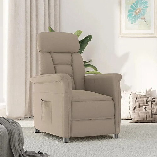 vidaXL Fauteuil inclinable Taupe Similicuir daim