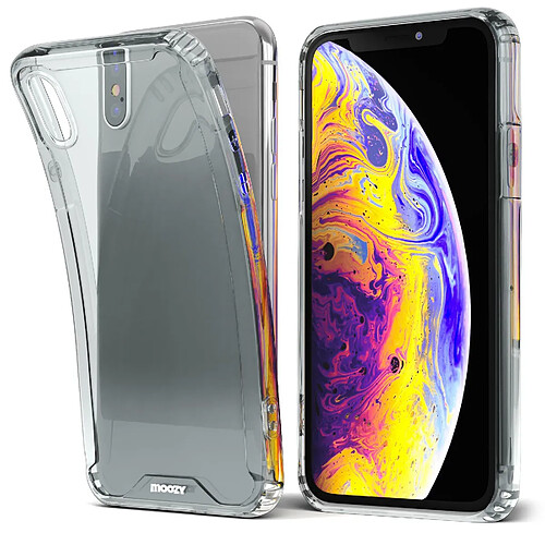 Moozy Xframe Coque antichoc pour iPhone X / iPhone XS - Coque à bord transparent, coque hybride double couleur transparente avec bord en TPU absorbant les chocs