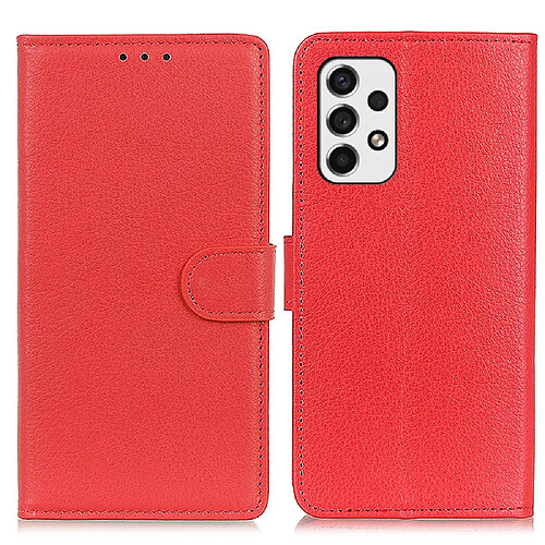 Etui en PU texture litchi, magnétique, antichoc rouge pour votre Samsung Galaxy A53 5G