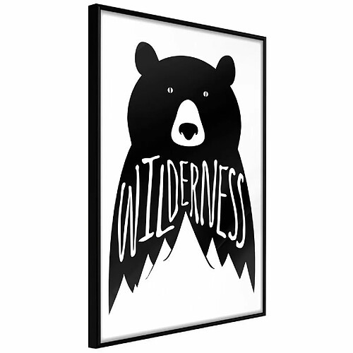 Paris Prix Affiche Murale Encadrée Wild Bear 40 x 60 cm Noir