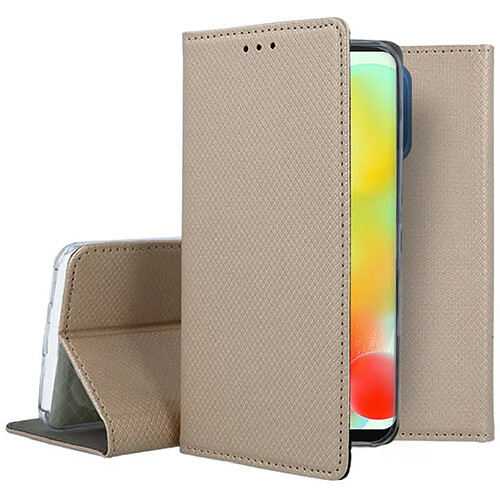 Htdmobiles Housse pour Xiaomi Redmi 12C / Redmi 11A / Poco C55 - etui coque pochette portefeuille + film ecran - OR MAGNET