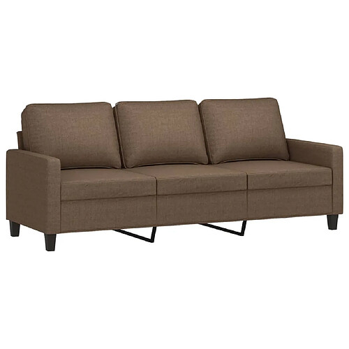 Maison Chic Canapé à 3 places,Canapé droit,Sofa de Salon,Banquette Marron 180 cm Tissu -GKD446159