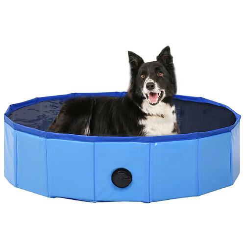 vidaXL Piscine pliable pour chiens Bleu 80x20 cm PVC