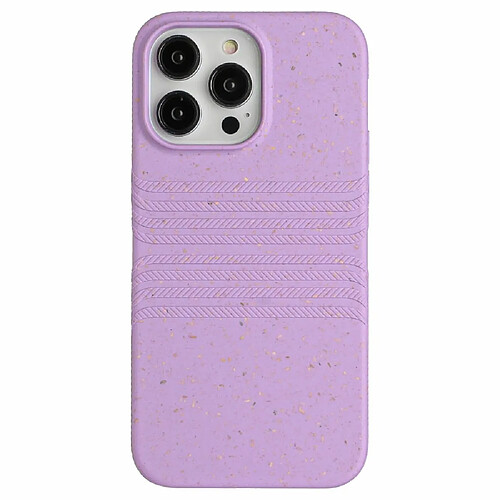 Coque en TPU + paille de blé entièrement biodégradable pour votre iPhone 14 Pro Max - violet