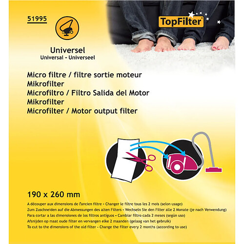 Top Filter Micro-filtre sortie moteur universel - 51995 - Blanc