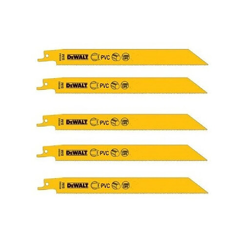 DEWALT 5 Lames de scies sabres Bi-Métal 228 mm - Réf. DT2349