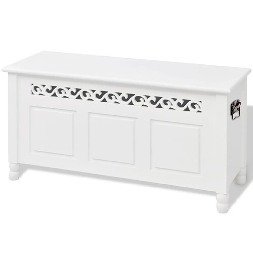 Maison Chic Banc de rangement | Meuble de rangement d'Entrée | Coffres d'Intérieur en style baroque PFDM blanc -MN27218