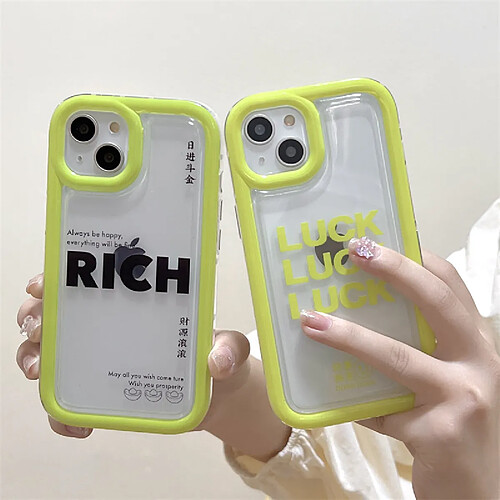 GUPBOO Étui pour iPhone13ProMax Transparent Simple Lettre Creative Mobile Phone Case Soft