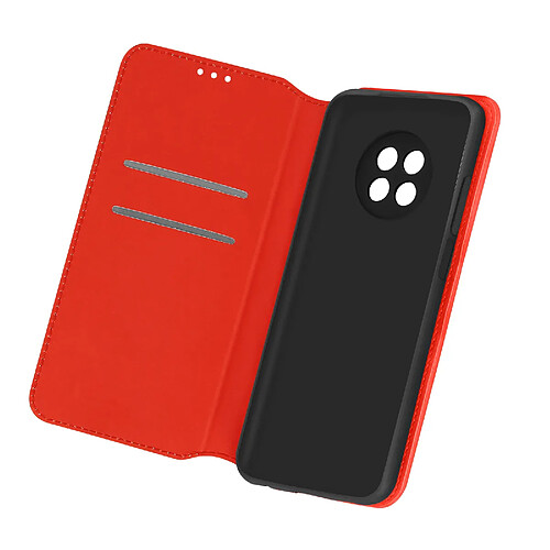 Avizar Housse Xiaomi Redmi Note 9T 5G Étui Folio Portefeuille Fonction Support Rouge