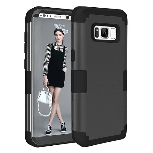 Wewoo Coque renforcée noir pour Samsung Galaxy S8 + / G9550 Dropproof 3 en 1 manchon en silicone téléphone mobile