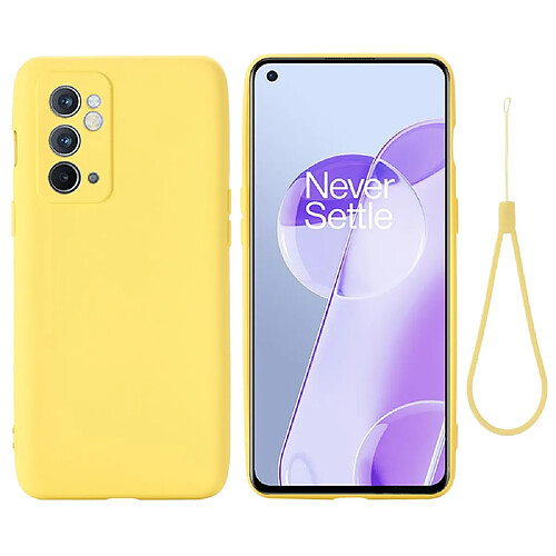 Coque en silicone anti-scratch, avec sangle, jaune pour votre OnePlus 9RT 5G