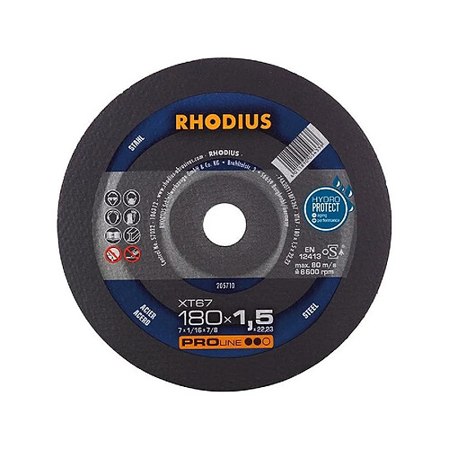 Disque de coupe XT67 180 x 1,5mm Rhodius(Par 25)