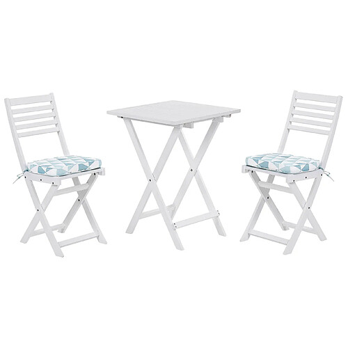 Beliani Ensemble pour bistro avec coussin FIJI Bois Bleu