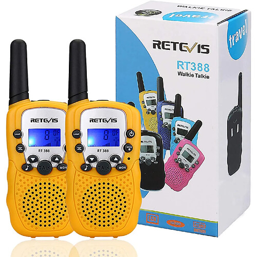 Retevis talkie walkie enfant 8 canaux avec lampe torche jaune