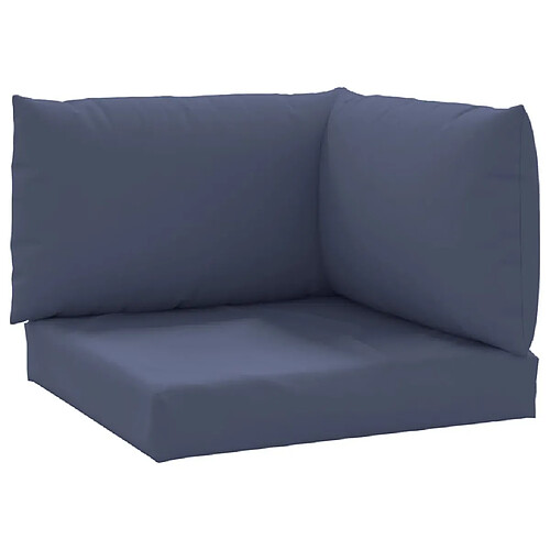 Maison Chic lot de 3 Coussins Confort,Coussins de palette bleu marine tissu oxford -GKD15144