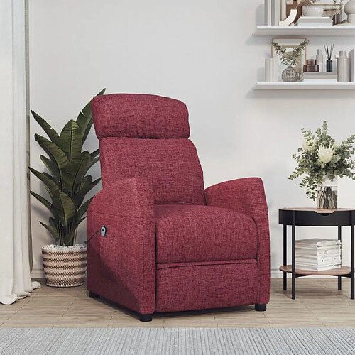 vidaXL Fauteuil Rouge bordeaux Tissu