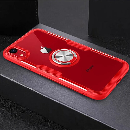 Wewoo Coque Etui de protection magnétique anneau rotation 360 degrés pour iPhone XR (rouge)