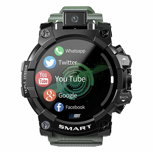 Lokmat Appllp6 Montre Intelligente 4G Wifi 1.6 Pouces Écran Tactile Sports Avec Vidéo Appel Téléphonique Moniteur De Vert