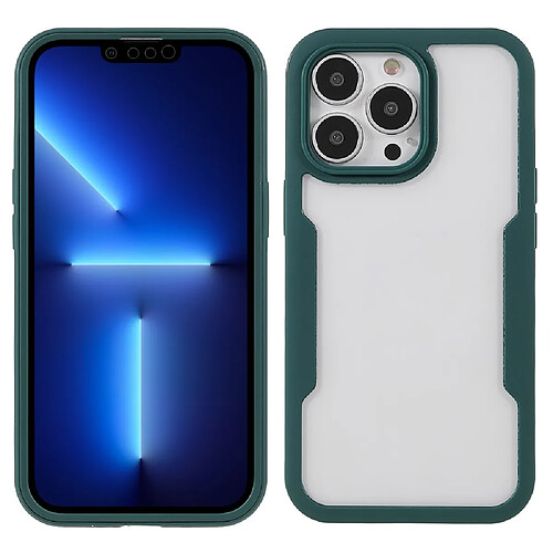 Coque en TPU + acrylique avec protection de l'objectif de l'appareil photo vert nuit pour votre iPhone 13 Pro 6.1 pouces