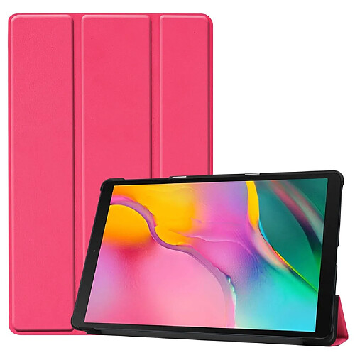 Etui en PU réveil/sommeil automatique triple veille en position tridimensionnelle rose pour votre Samsung Galaxy TAB A 10.1 2019 SM-T510/SM-T515