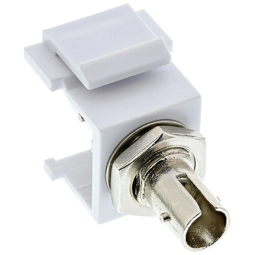 Adaptateur de composant logiciel enfichable Keystone à fibre optique InLine®, blanc, simplex ST / ST, MM, manchon en céramique