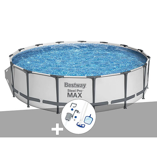 Kit piscine tubulaire Bestway Steel Pro Max ronde 4,57 x 1,07 m + Kit d'entretien