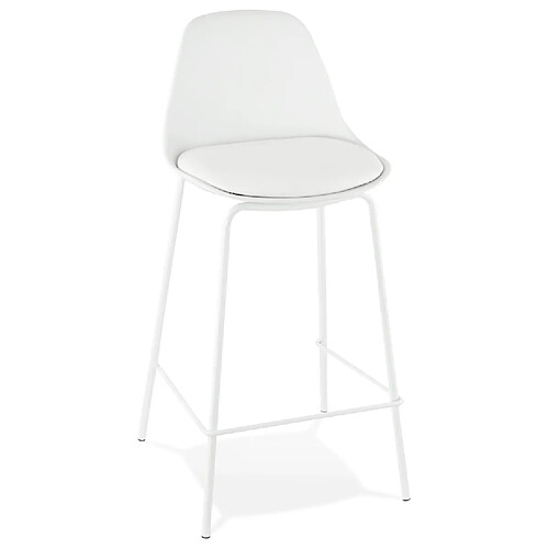 Alterego Tabouret snack mi-hauteur 'COOKIE MINI' blanc style industriel