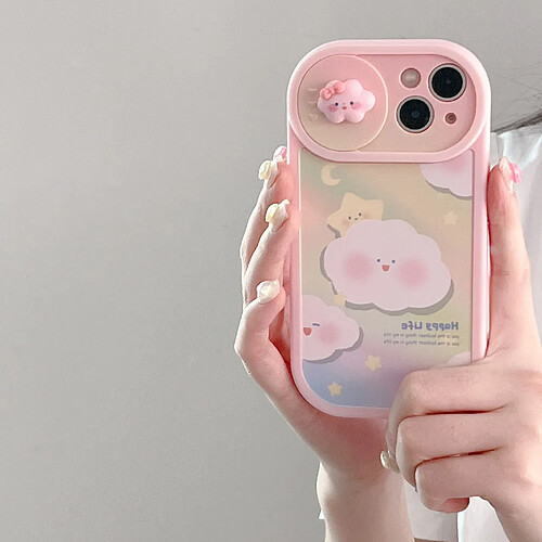 GUPBOO Étui pour iPhone13ProMax Pousser la coque de fenêtre timide nuage fille coque de téléphone mobile anti-chute douce