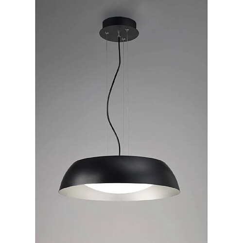 Luminaire Center Suspension Argenta Small 18W LED 3000K, 1800lm, noir mat/argent/arylique blanc