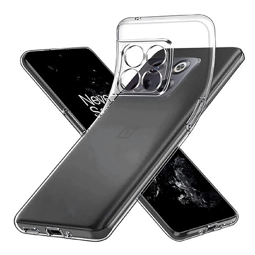 Htdmobiles Coque pour OnePlus 10T 5G - housse etui silicone gel fine + verre trempe - TRANSPARENT TPU