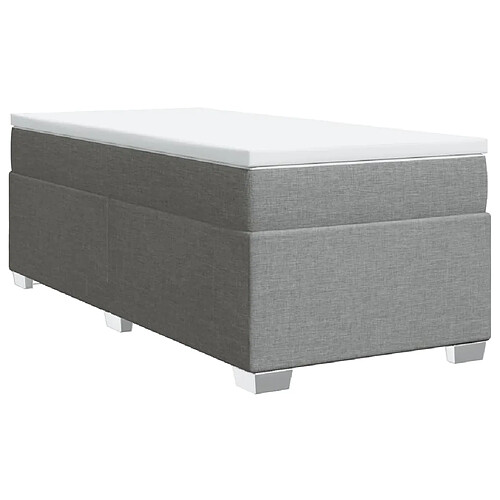 Vidaxl Sommier à lattes de lit avec matelas gris clair 80x200 cm tissu