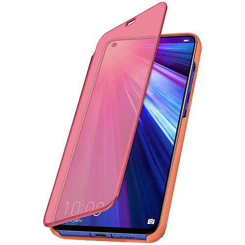 Avizar Housse Honor View 20 Étui Miroir Clapet translucide Stand Vidéo rose gold