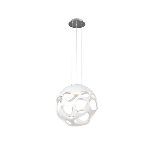 Luminaire Center Suspension Organica Blanc, Chrome poli